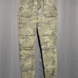 Mossimo Supply Co Green Jeggings with Distressed Camouflage Style